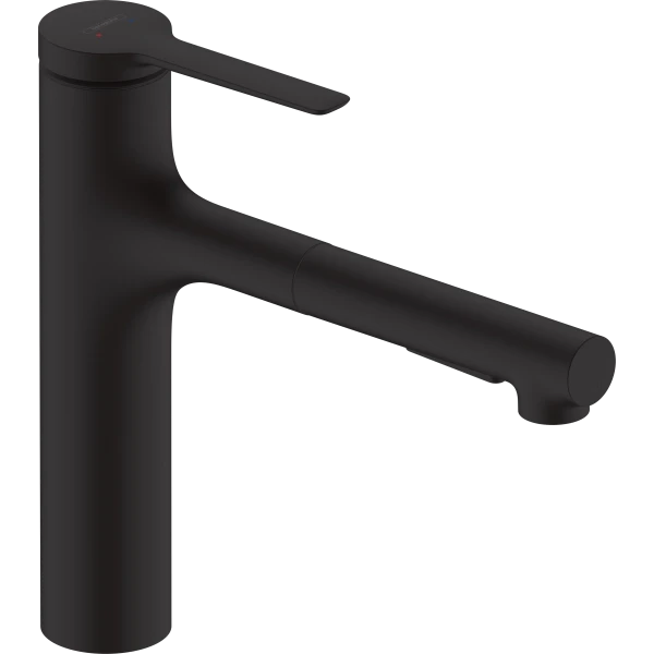 Смеситель для кухни, с вытяжным душем, Hansgrohe Zesis M33, черный арт. 74804670