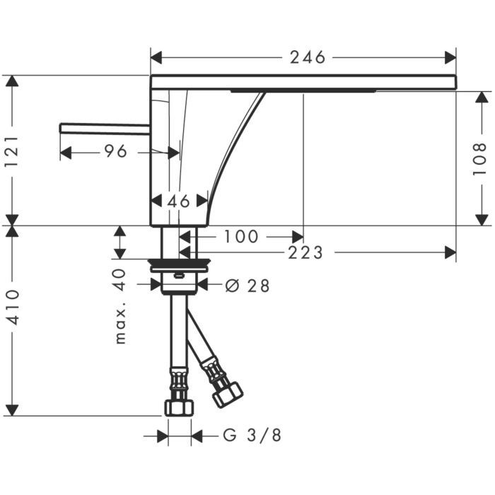 Смеситель для раковины Massaud Axor, шлифованный черный хром арт. 18010340