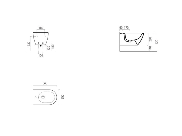 Биде подвисное 35х54,5 см, GSI Pura арт. 8861111