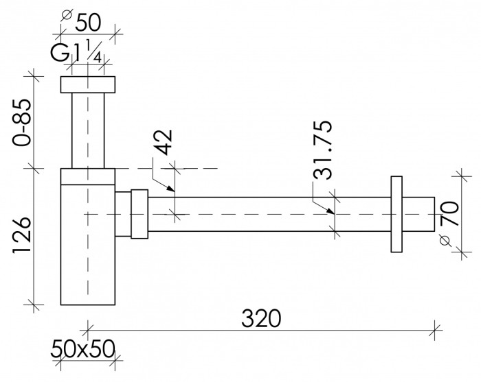 Бутылочный сифон для раковины Ceramicanova  арт. 70002CH