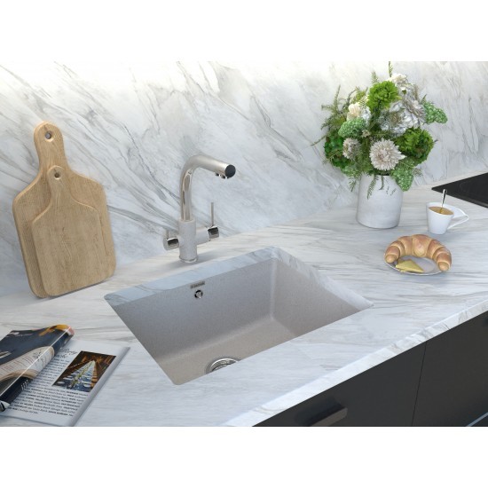 Мойка для кухни гранит 555х460 Paulmark GERA 60, белый - PM205546-WH