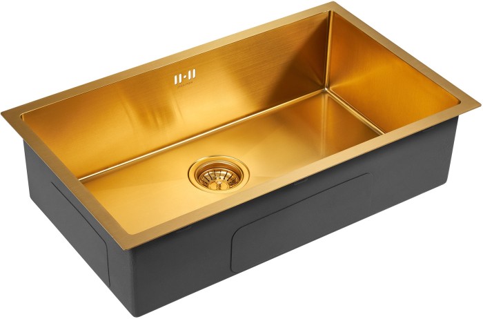 Мойка для кухни нержавеющая 740х440мм Paulmark VALDE, брашированное золото. сталь - PM217444-BG