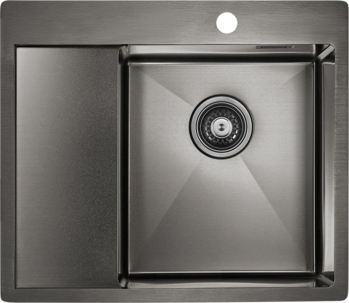Мойка для кухни нержавеющая 590х510мм Paulmark ALSTER, вороненая сталь, правая - PM825951-GMR
