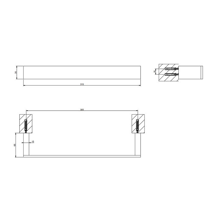 Полотенцедержатель 30см, Gessi Rettangolo, gold ccp арт. 20897#080