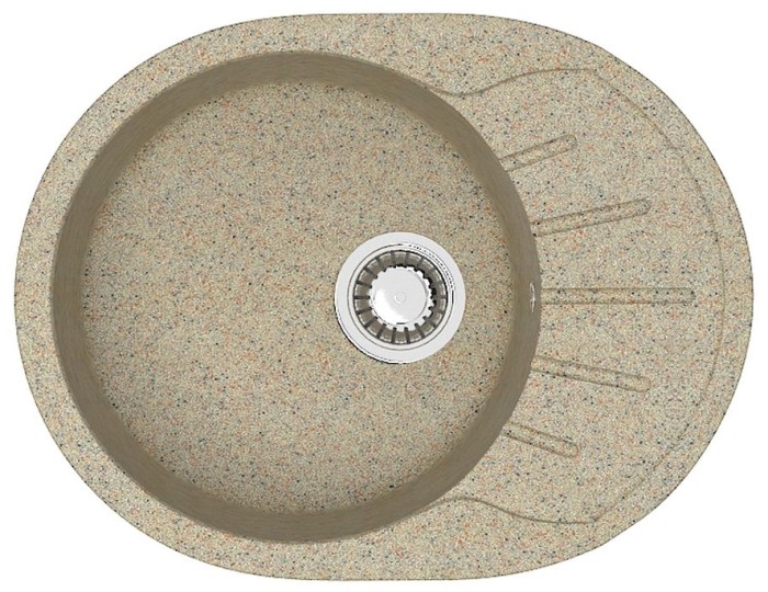 Кухонная мойка Light 575х440х215 искусственный мрамор, песочная, Azario Light - CS00079922