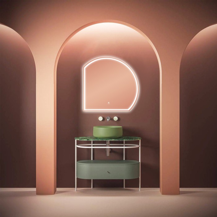 Зеркало D800 700х700 угловое, сенсорный выключатель с функцией диммера, Azario Lima - AZ-Z-079ELM