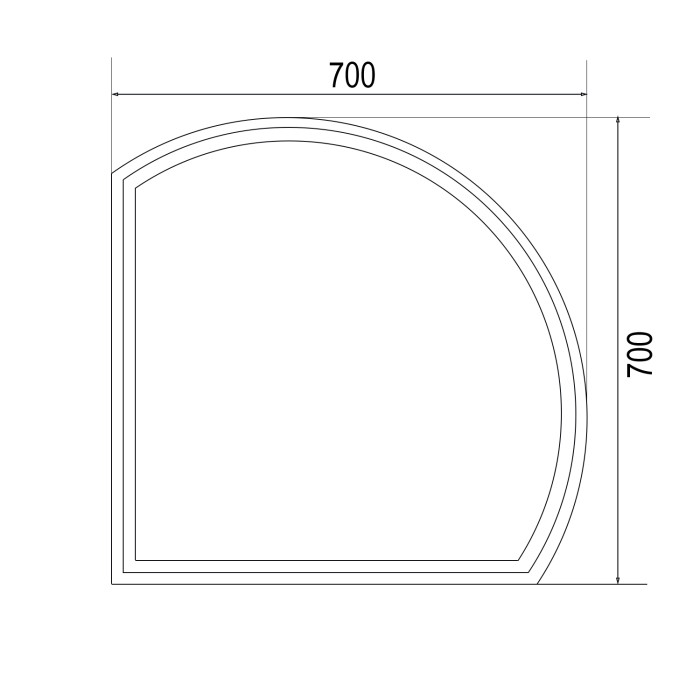 Зеркало D800 700х700 угловое, сенсорный выключатель с функцией диммера, Azario Lima - AZ-Z-079ELM