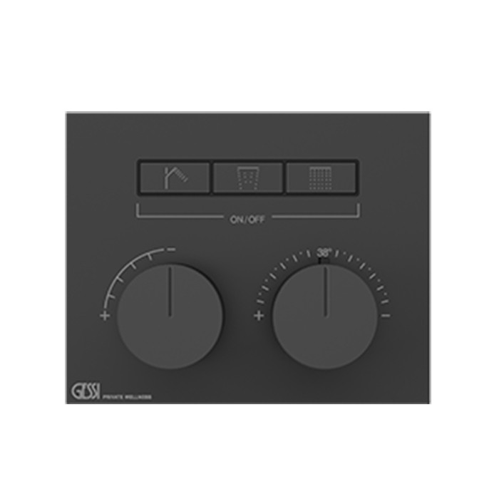 Термостат для душа, с включением до 3 источников одновременно, Gessi Hi Fi, black metal brushed pvd арт. 63006#707