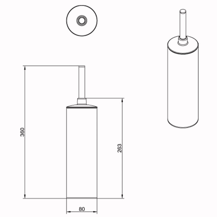 Ершик для унитаза напольный хромированный круглый, Azario Nessy - AZ-450