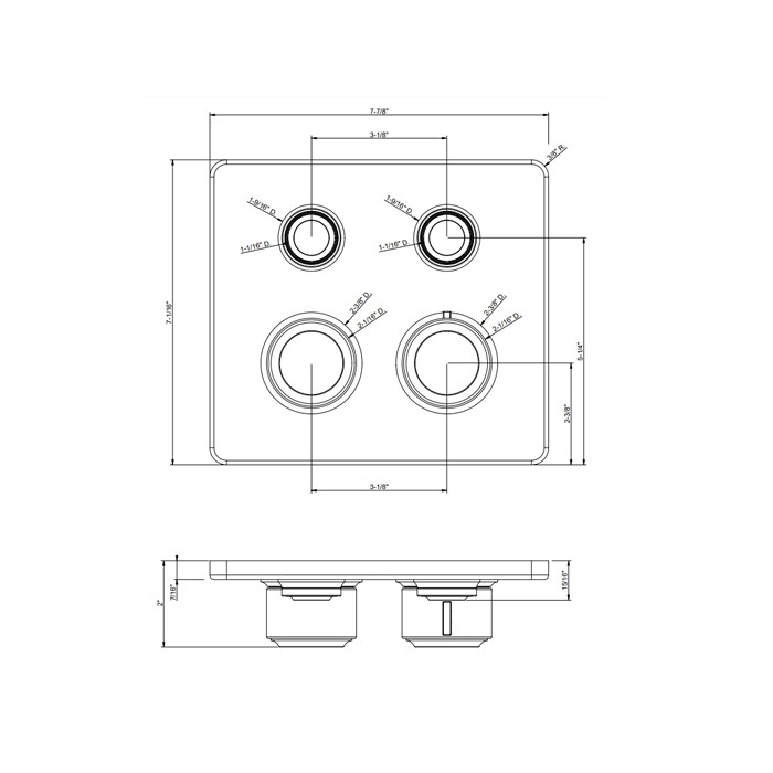 Смеситель для душа настенный встраиваемый, термостатический, с 2 запорными кнопками, Gessi Hi Fi Eclectic, черный матовый арт. 65232#299