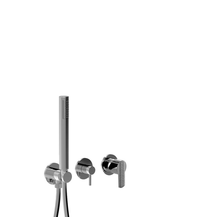 Встраиваемый смеситель для душа на 2 режима, однорычажный, поворотный переключатель, ручной душ + 1 доп. вывод воды, Giulini Surf deluxe, хром арт. 58X5301DL