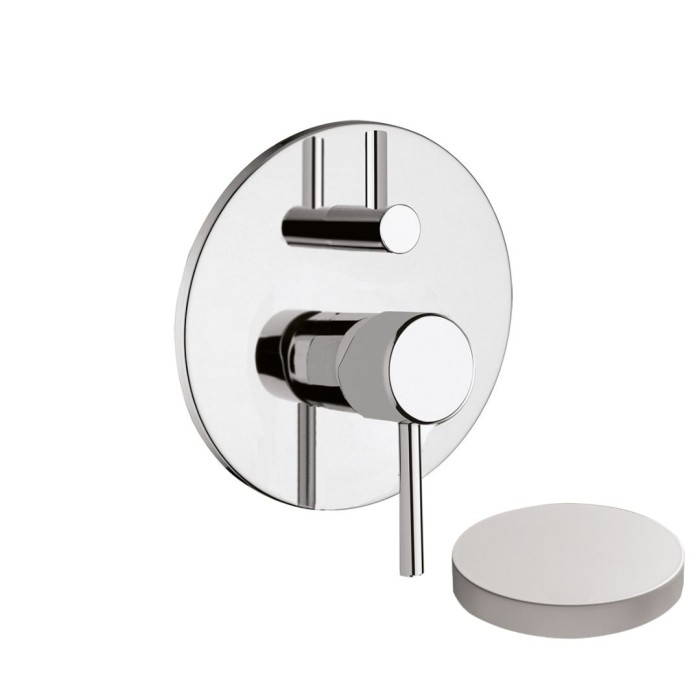 Внешняя часть однорычажного встроенного смесителя для душа с дивертером, Giulini Futuro, белый матовый арт. 6513-EPBO