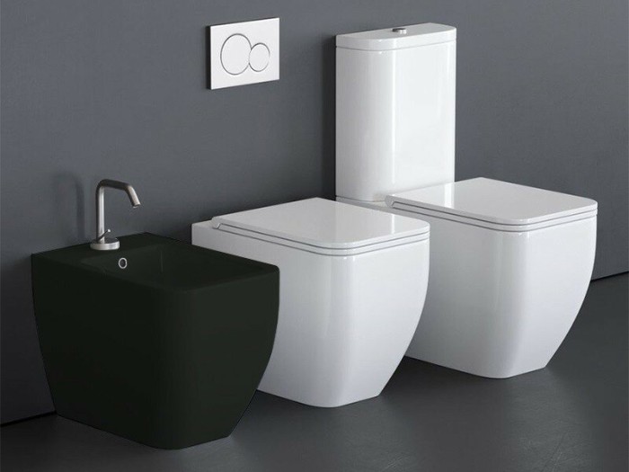 Напольное биде с одним отверстием цвет черный матовый, Scarabeo Teorema 2.0 - 5139 49