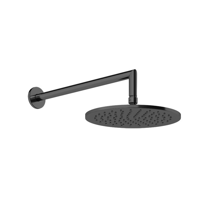 Верхний душ d250 мм., с настенным держателем 348 мм., Gessi, black metal brushed pvd арт. 63348#707