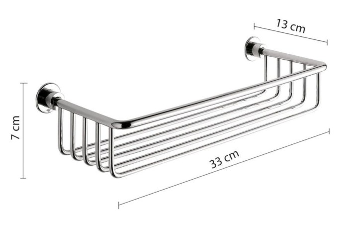 Решётка прямоугольная 1-уровневая (33х13хh7) Gedy, 5618(13) цвет: хром