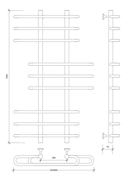 Полотенцесушитель водяной 100x20x80 Венеция 6 (хром) Secado арт. 4603777446680