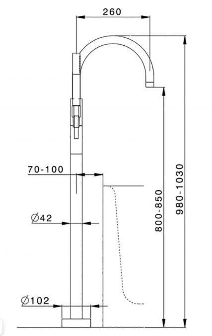 Смеситель для ванны напольный  Cisal Less New черный матовый арт. LN01420040