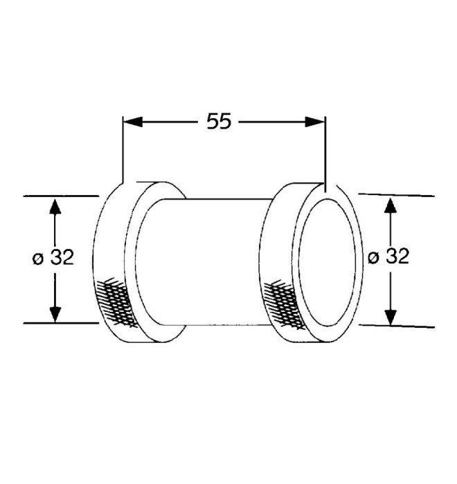 Соединение труб, Kludi, хром - 1043205-00