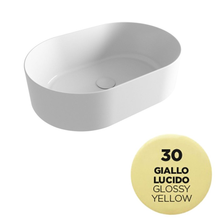 Накладная раковина 60x40x17 cm, Olympia ceramica Open, желтый глянцевый арт. OPE42OV60030