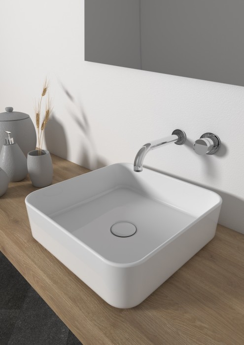Накладная раковина, 40x40x11.5 см, Olympia ceramica Smash, белый глянцевый арт. SMA42QU4001