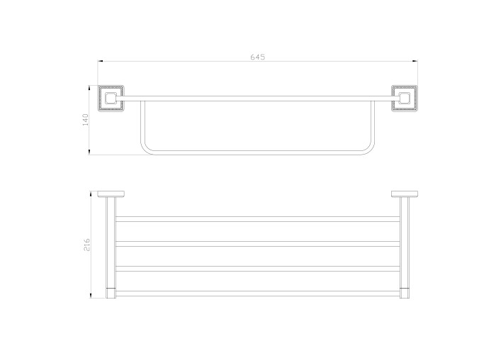 Полотенцедержатель с полкой, Wonzon & Woghand Roma, WW-7281 цвет: бронза