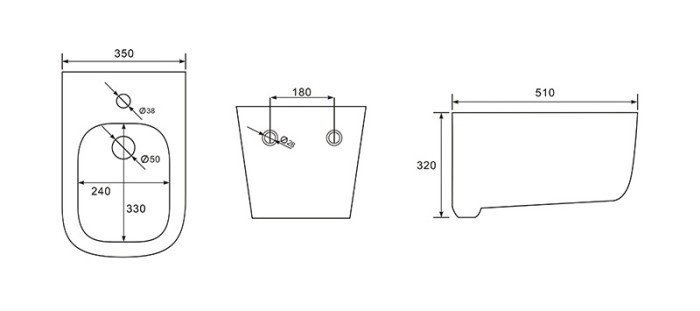 Биде подвесное Aquatek Лугано, белый арт. AQ1002-00