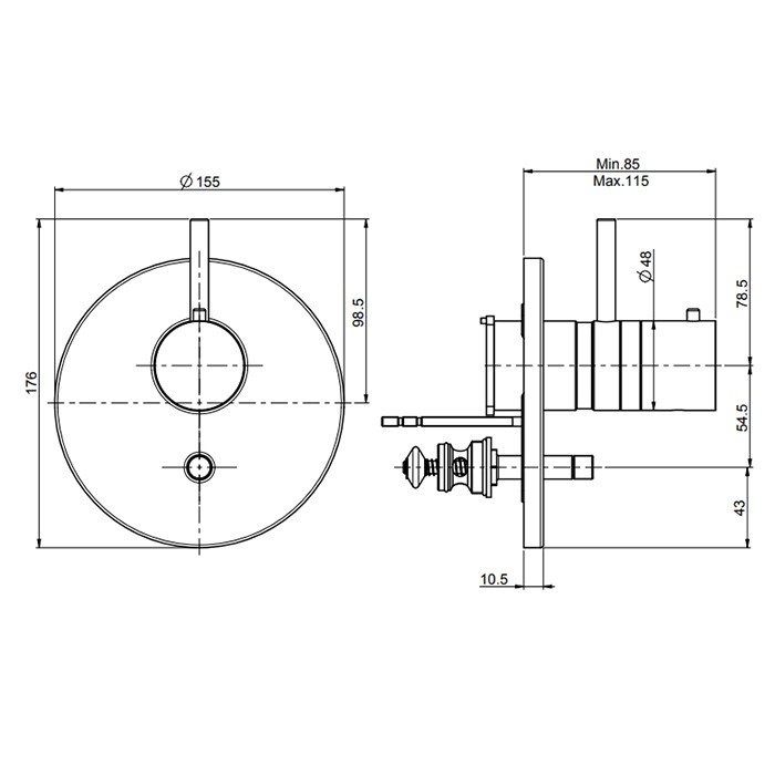 Fima Carlo Frattini Смеситель для душа, встраиваемый, термостатический, с переключателем на 2 выхода, Fimatherm, F4039X2OR цвет: золото