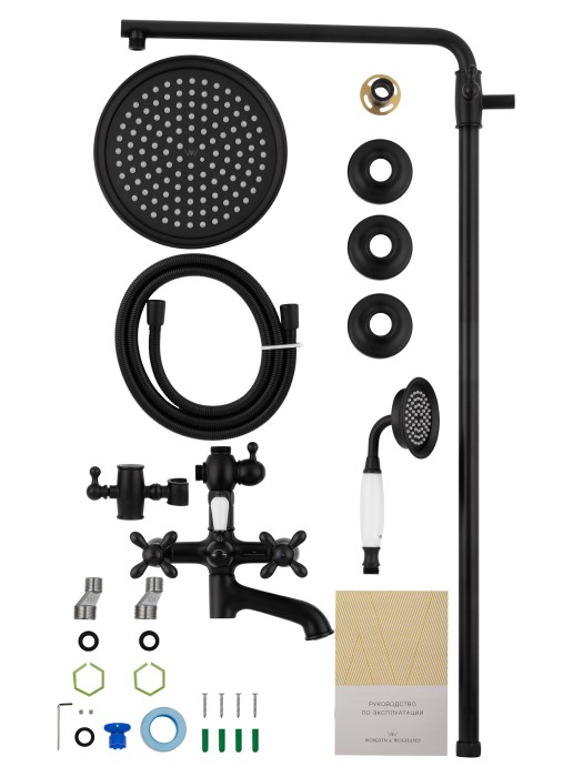 Душевая система, Wonzon & Woghand Retro, WW-88739020-MB цвет: черный