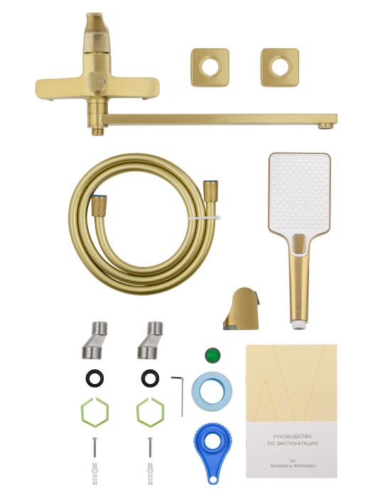 Смеситель для ванны, Wonzon & Woghand Flex, WW-639906-BG цвет: золото