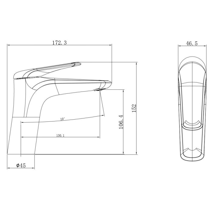 Смеситель для раковины, Wonzon & Woghand, WW-A41222-BG цвет: золото