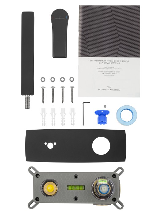 Смеситель для раковины встраиваемый, Wonzon & Woghand Brilliant, WW-88869079-MB цвет: черный