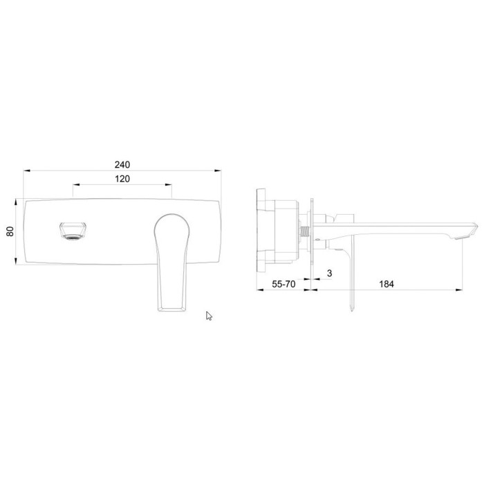 Смеситель для раковины встраиваемый, Wonzon & Woghand Brilliant, WW-88869079-MB цвет: черный