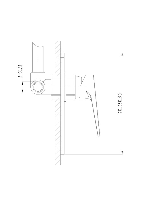 Смеситель для душа встраиваемый, Wonzon & Woghand Athens, WW-084700-CR цвет: хром