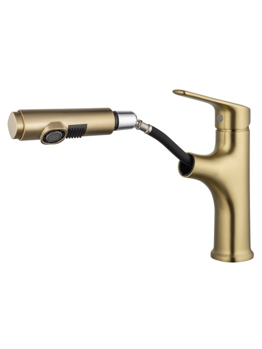 Смеситель для раковины с выдвижным изливом, Wonzon & Woghand, WW-AE4151-BG цвет: золото