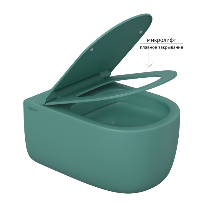 Унитаз BERGES EGO XL, сиденье дюропласт EGO XL Slim SO, арт. 082141