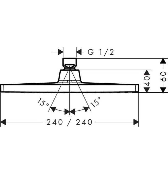Верхний душ LowPressure Crometta E Hansgrohe, хром арт. 26722000