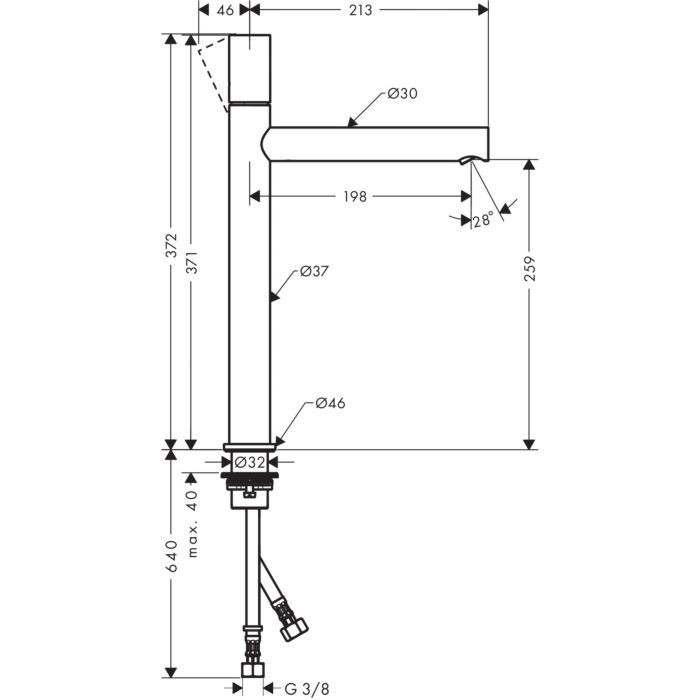 Смеситель для раковины Uno Axor, шлифованная бронза арт. 45004140