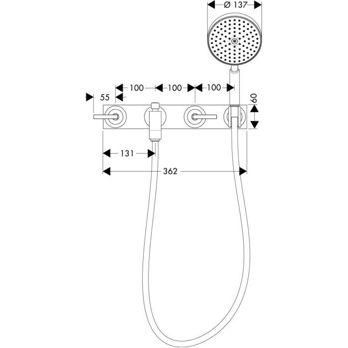 Смеситель для ванны Citterio Axor, шлифованный никель арт. 39442820
