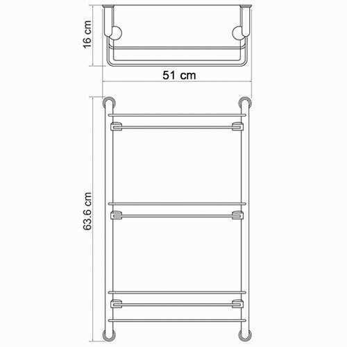 Полка стеклянная тройная WasserKRAFT арт. K-2033
