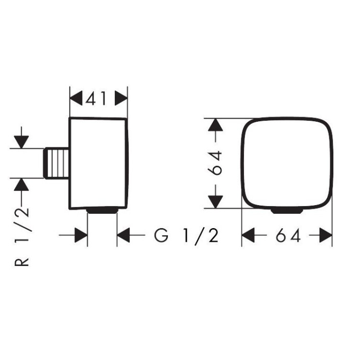Шланговое подключение с клапаном обратного тока FixFit Hansgrohe, бронза арт. 26457140