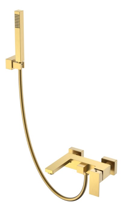 Смеситель для ванны с душем, Matt Gold, Qubic Boheme 473-MG