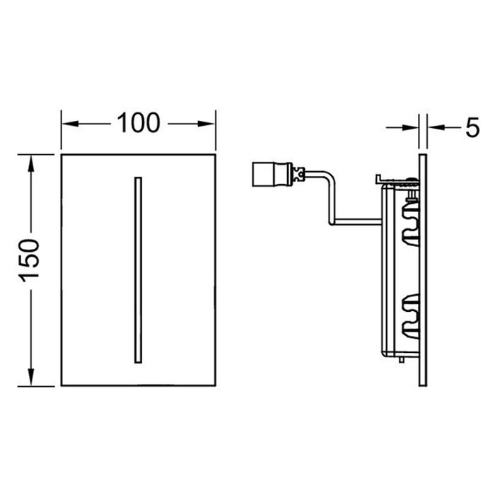 Электронная панель смыва, 7,2в, grigio efeso/каменно-серый, filo-velvet urinal TECE арт. 9242028