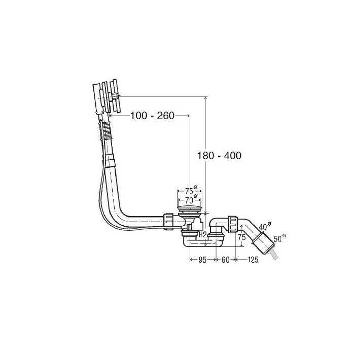 Слив-перелив Bette B600-901, цвет: хром