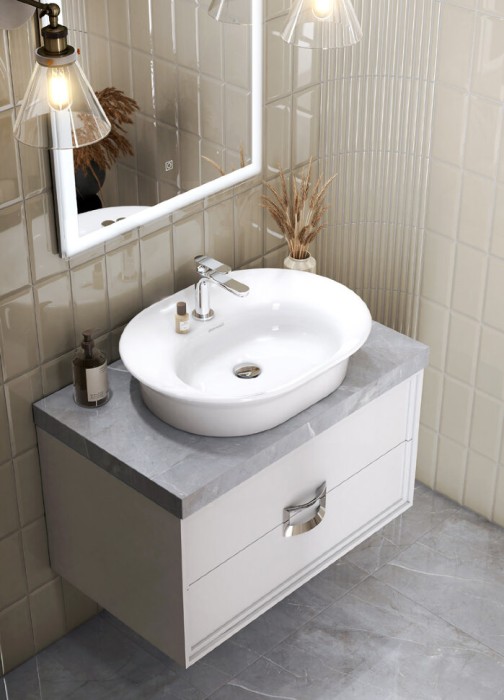 Раковина накладная 60x46,5см, Canaletto Kerama Marazzi, белый - CN.wb.60