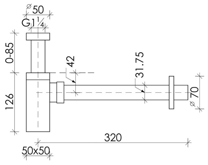 Бутылочный сифон для раковины Ceramicanova  арт. 70002MB