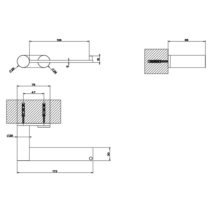 Держатель т/б., вертикальный или горизонтальный, Gessi 316, black xl арт. 54749#299