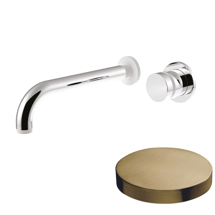 Смеситель встраиваемый для раковины, однорычажный, без донного клапана, Giulini My ring, золото брашированное арт. MR0026EPOSP