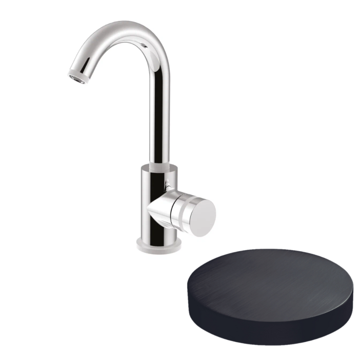 Смеситель для раковины, поворотный излив, однорычажный, Giulini My ring, ганметал арт. MR0085/SCCRNS