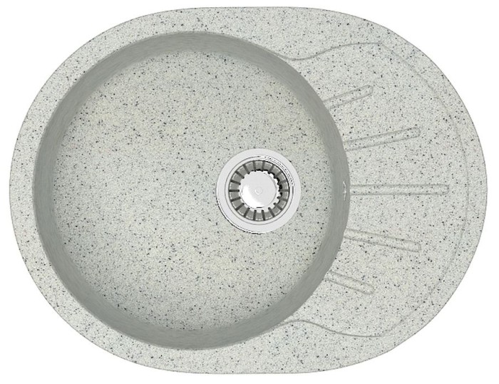 Кухонная мойка Light 575х440х215 искусственный мрамор, светло серая, Azario Light - CS00079923