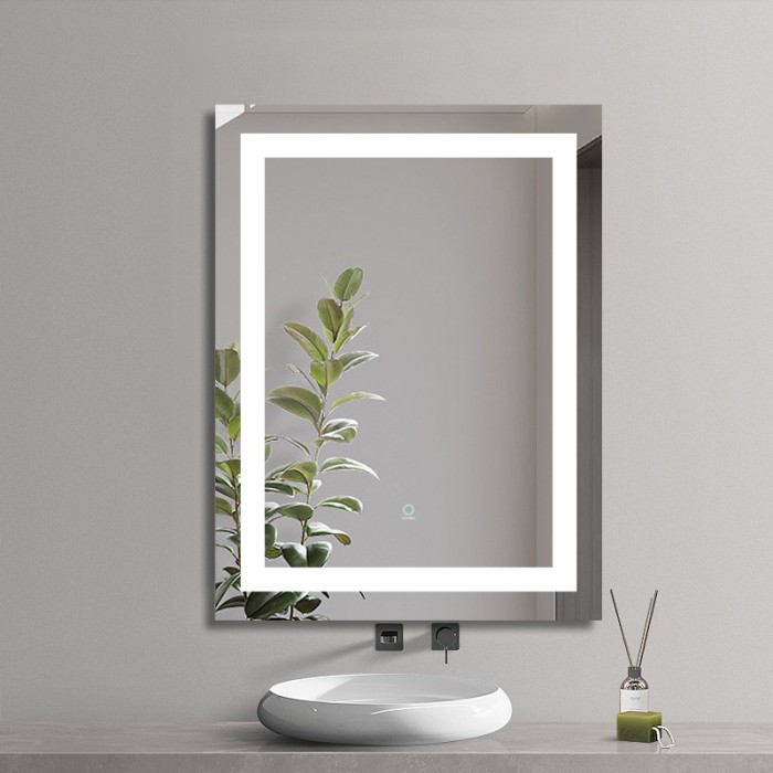 Зеркало 600х800 подсветка, сенсорный выключатель с функцией диммера, подогрев, Azario Ника - AZ-Z-046WHCS